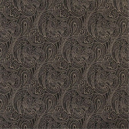 Designer Fabrics 54 in. Wide Black, Traditional Paisley Jacquard Woven Upholstery Fabric B633